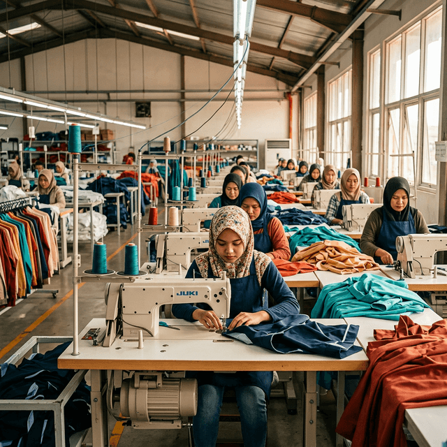 Proses Menjahit di Starline Konveksi